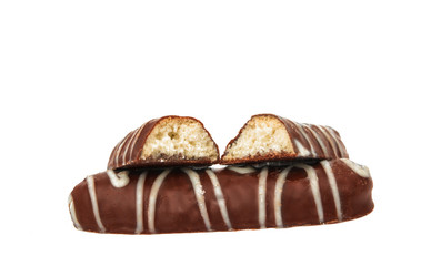 chocolate biscuits isolated