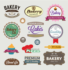 color bakery signs  - vector set