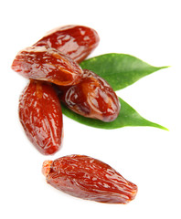 Dried dates isolated on white