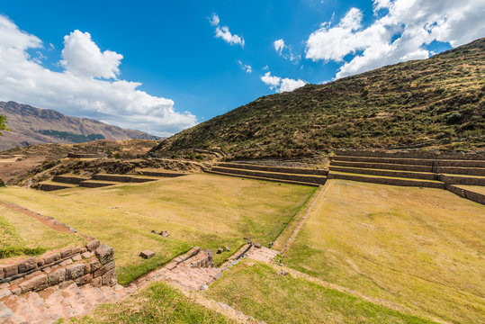 Tipon ruins peruvian Andes  Cuzco Peru