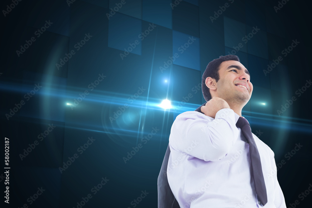 Poster composite image of smiling businessman standing