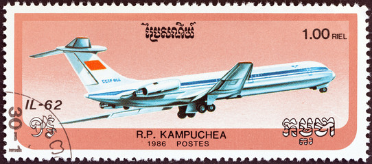 IL-62 airplane (Kampuchea 1986)