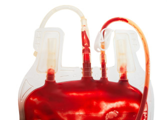bag of blood and plasma isolated