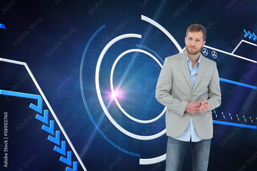 Poster composite image of suave man in a blazer