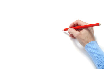 Woman and white sheet of a paper