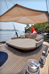 lounge of luxury yacht