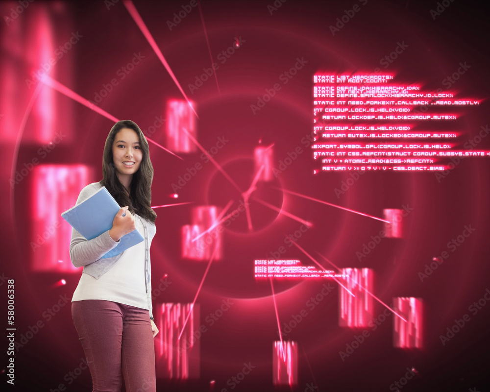 Aufkleber Composite image of smiling student in a computer room