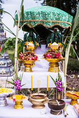 Tray with pedestal in thai temple