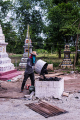 worker and kiln