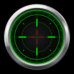 Sniper scope green and red cross hairs