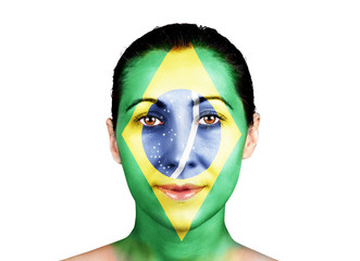 Face with the Brazil flag