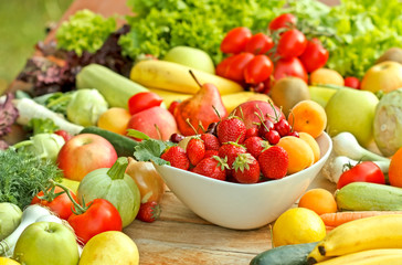 Organic fruits and vegetables