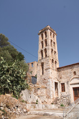Fototapeta na wymiar Grèce - Péloponnèse, Le campanile de Gythion
