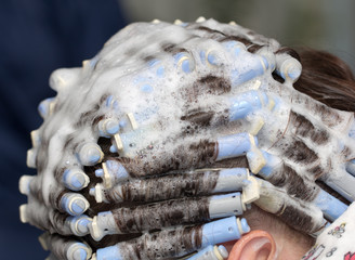perm at the beauty salon