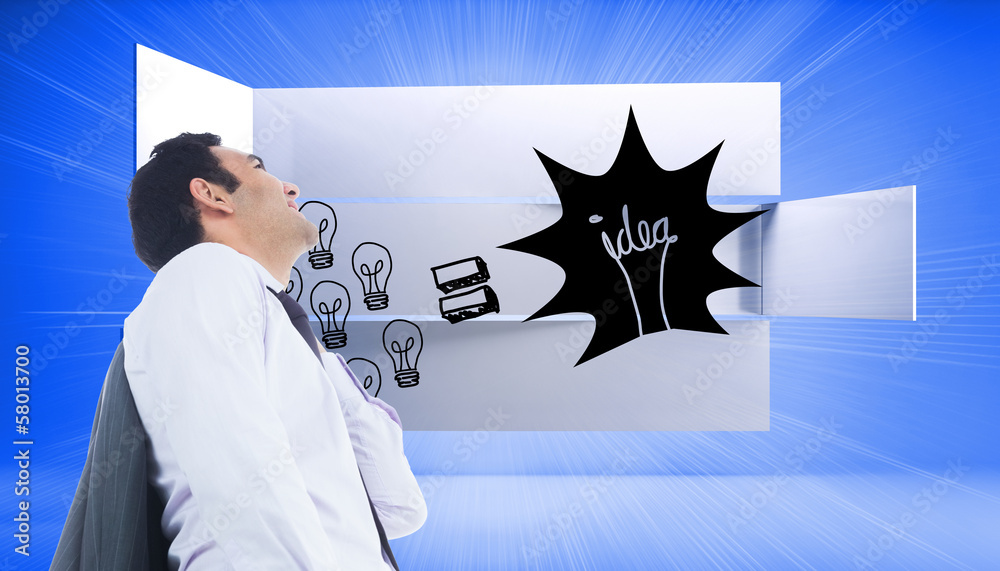 Poster composite image of smiling businessman standing