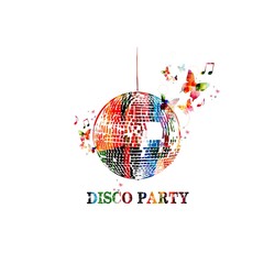 Colorful vector disco ball design.
