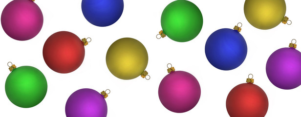 Brightly coloured christmas baubles