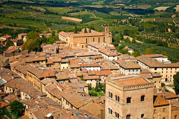 Fototapeta na wymiar Medieval Tuscany town - San Gimignano, Italy