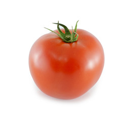 fresh tomato with shadow isolated on white