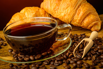 still life with coffee and croissants