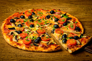 traditional homemade pizza