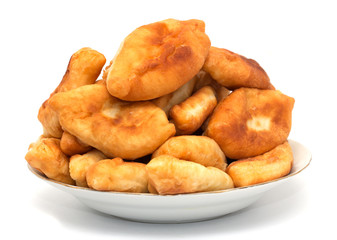 patties in the plate on white background