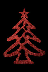 Fototapeta na wymiar red christmas tree on black background