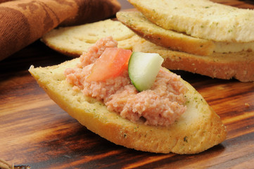 Deviled ham on Italian toast