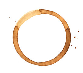 Coffee cup rings isolated on a white background.