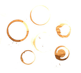 imprint of coffee on a white background