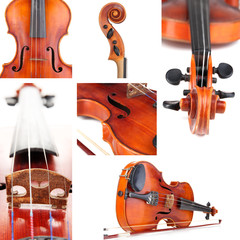 Collage of classical violin