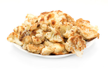 fried cauliflower on a white background