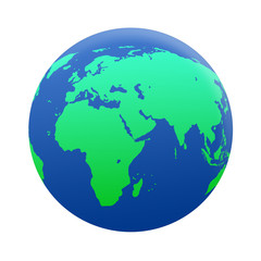 planet earth on white