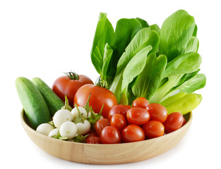 Fresh vegetables isolated on white