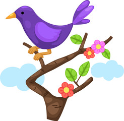 little bird on branch