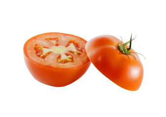 chopped tomato isolated on white background