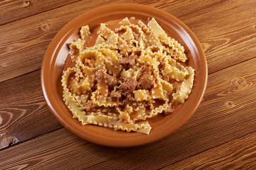  pasta mafalde with  beef