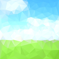 Fototapeta premium Green field and tree with blue sky