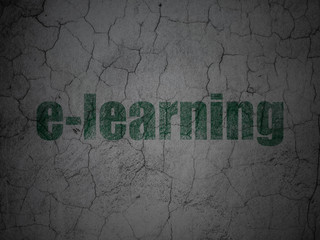 Education concept: E-learning on grunge wall background