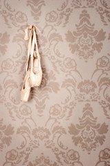 old ballet shoes hanging