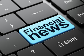 Fototapeta premium News concept: Financial News on computer keyboard background
