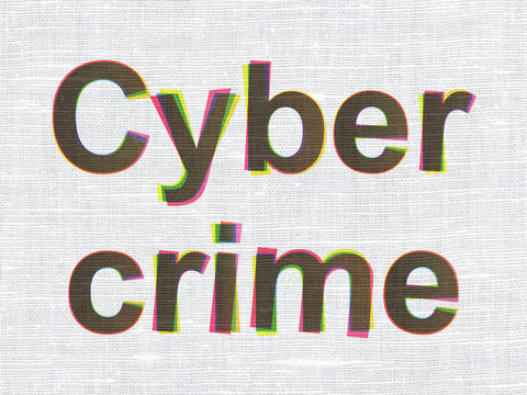 Security concept: Cyber Crime on fabric texture background