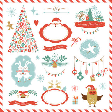 Set of Christmas graphic elements