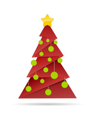 roter Weihnachtsbaum mit Kugeln