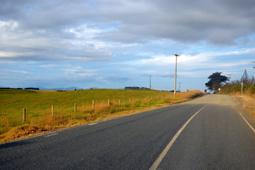 Rural road at farm area