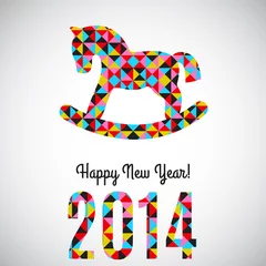 Peel and stick wall murals Geometric Animals Vector 2014 New Year abstract greeting card