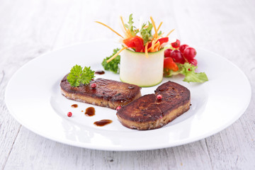 roasted foie gras with vegetables