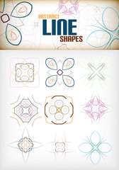 Vintage abstract line shapes set for decorations
