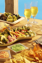 mixed appetizer with wine © MIGUEL GARCIA SAAVED