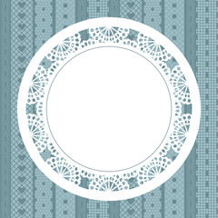 Elegant doily on lace background for scrapbooks